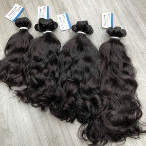 <b>Natural</b> Wavy Weft Raw Vietnamese Human Hair 100% Cuticle Aligned <b>Best</b> Seller In Stock - Product Image 1