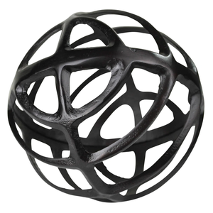 Escultura de Metal decorativa con recubrimiento en polvo de Color negro, diseño de globo, mesa hecha a mano, decoración del hogar, aspecto elegante, promocional y regalo - Product Image 1