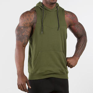 Sudadera con capucha Dry Fit Gym para hombre, precio barato al por mayor, capa Base de entrenamiento sin mangas, sudadera sin mangas con tirantes de invierno - Product Image 5