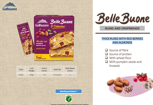 BelleBuone Pain de mie aux amandes et baies rouges 200 g Galbusera Pain croustillant GVerdi Sélection de produits alimentaires italiens - Product Image 6