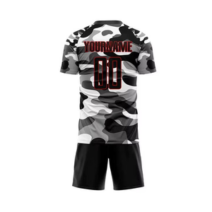 Uniforme de Fútbol Sublimado con Camuflaje, Conjunto de Camiseta y Pantalones Cortos, Nombre y Número del Equipo Personalizados, Venta al Por Mayor de Fábrica - Product Image 3