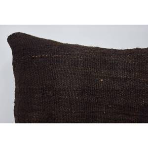 Sutil rayas marrón lana Kantha Patchwork almohada 12x20 pulgadas tejido Vintage bordado estampado patrón para sala de estar uso en el suelo - Product Image 2