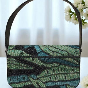 Sac à perles multicolores avec poignée, sac à main, sac décontracté, artisanat indien, fait main, sac baguette - Product Image 1