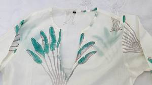 Robe longue en coton romantique Boho faite à la main, respirante, écologique, imprimée en blocs, pour printemps et été - Product Image 5