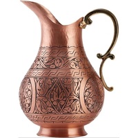 Carafe en cuivre artisanale de style élégant 1,8 L, compatible lave-vaisselle, durable pour servir des boissons, idéale pour les mariages, vente en gros