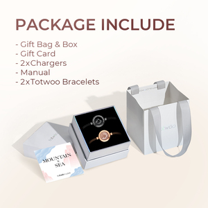 <span class=keywords><strong>Pulsera</strong></span> de Moda <span class=keywords><strong>TOTWOO</strong></span> Montaña y Mar, Pulseras Inteligentes con Emparejamiento Bluetooth de Larga Distancia, Joyería Elegante para Parejas - Product Image 6