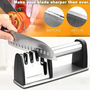 2023 New Atacado 4 em 1 facas de cozinha manual Scissor Sharpeners aço inoxidável Knife Sharpening Machine