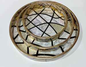 Diseño de bandeja de servicio de esmalte para la decoración del hogar Bandeja de esmalte para uso diario Bandeja de madera con decoración del hogar - Product Image 2