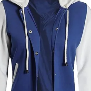 Logo de taille personnalisée Vol d'hiver de baseball Veste universitaire Letterman Col montant Tissu léger à capuche imperméable et écologique - Product Image 2