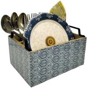 กล่องเก็บอุปกรณ์ครัวอเนกประสงค์ลายเคลือบโมเดิร์น พร้อมที่จับ สำหรับจัดเก็บช้อนส้อมบนโต๊ะอาหาร - Product Image 6