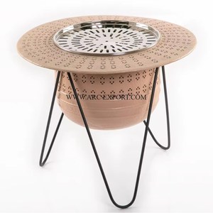 Artículos de cocina de forma redonda de Metal chapado en oro de alta calidad, tetera, calentador Dallah, textura martillada, uso en el jardín a un precio razonable - Product Image 5