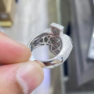 Bague à bande glacée multicouche en or personnalisée Style Hip Hop 3.7 TCW Channel Set Brilliant VVS Moissanite Stones Men Weddings Parties - Product Image 4