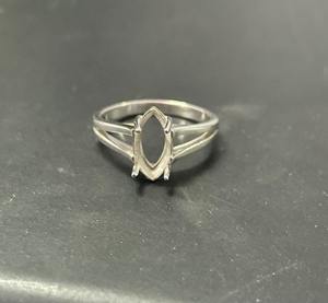 Haute qualité 925 argent Sterling Marquise Semi montage anneau 8x4 10x5 12x6 14x7mm Prong réglage blanc anneau Base bijoux réglage - Product Image 1