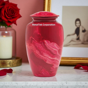 American Style Classic Marble Red Customized Colours Memorial Funeral Urn Jars Male Female Pet <b>Ashes</b> <b>Keepsake</b> Cremation Urns - Product Image 1
