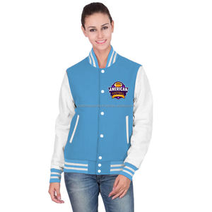 Chaqueta Varsity de algodón con forro suave Chaqueta Varsity cómoda y elegante para mujer - Product Image 1