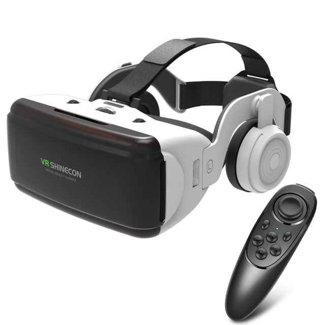 Hot Selling Virtual Reality VR Headset, VR 3D Box with Headphone and Remote Control for VR Games Equipment