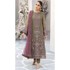 Vêtements de soirée Sexy Premium Quality Heavy fausse Georgette Salwar Kameez With Sequence Embroidery Work Indian Exportateur And Supplier - Product Image 3