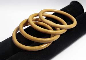 กำไลไม้ทรงกลมทำมือสำหรับผู้หญิงบางและน่ารักแพ็ค4ชิ้นสำหรับการทำโปรเจกต์งานฝีมือแบบ DIY - Product Image 3