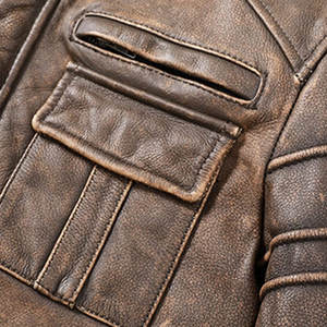 Chaqueta de Cuero para Hombre, Nueva, a la Moda, Corte Ajustado, Cuello Alto con Cierre, Estilo Urbano Ecológico, para Invierno, Directo de Fábrica - Product Image 6