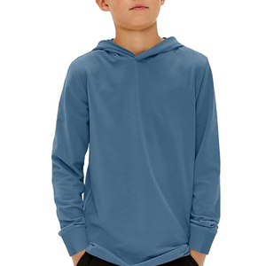 Sweat-shirt à capuche unisexe bleu marine, coupe classique, tricoté, couleur unie, décontracté, manches longues, pour l'automne - Product Image 6