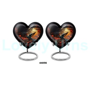 กล่องใส่เถ้ากระดูกรูปหัวใจสำหรับเผากระดูกมนุษย์พร้อมขาตั้งและถุงกำมะหยี่ฟรี - Product Image 5