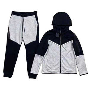GAF 2025 Combinaison en polaire personnalisée Hip Hop Trend Tech Sportswear Survêtement à capuche Pantalon en coton pour hommes Vêtements de sport décontractés pour hommes - Product Image 1