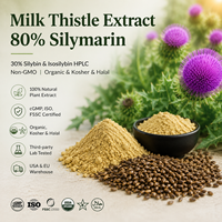 Extrait de Chardon-Marie en Poudre 80% Silimarines 30% Silibines Isosilibines Certifié BPF Stock en Gros pour Suppléments de Soutien Hépatique