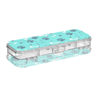 Étui à crayons transparent en acrylique double couche, impression personnalisée, boîte de rangement de bureau pour l'école, le bureau, la maison, la décoration, cadeaux d'entreprise