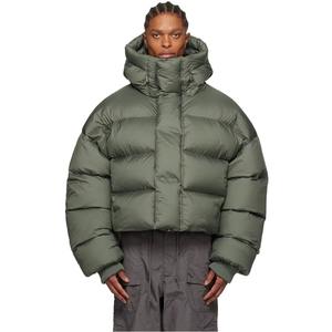 Vestes matelassées personnalisées pour hommes en duvet d'hiver avec capuche style punk noir fermeture éclair intégrale - Product Image 1