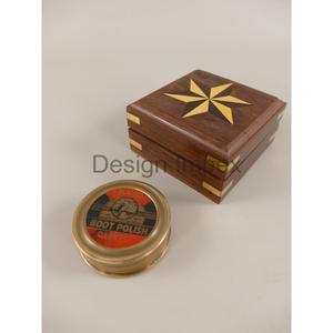 Vente de gros Boussole ronde en laiton antique avec étui en cuir Boussole métallique avec logo personnalisé Prix de gros - Product Image 2