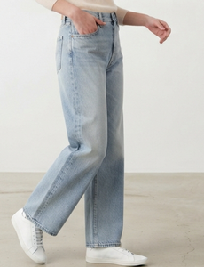 Women High Waist Wide Leg Jeans Barrel Fit Denim <b>Trousers</b> <b>Light</b> Blue Casual Pants - Product Image 2