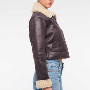 Veste de moto en cuir de mouton véritable satinée pour femme, style streetwear, grande taille, écologique, coupe-vent, produit haut de gamme - Product Image 4