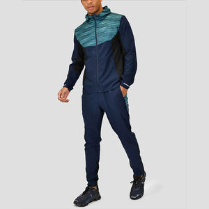 Contraste Couleur Vente en Gros Fabrication 100% Coton Hommes Coupe-Vent Survêtement Respirant Logo Sportswear Ensembles - Product Image 2