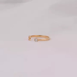 IGI certifié personnalisé 14KT or R Design coupe ronde diamant cultivé en laboratoire bague de fiançailles Portrait Solitaire cadeau parfait - Product Image 2