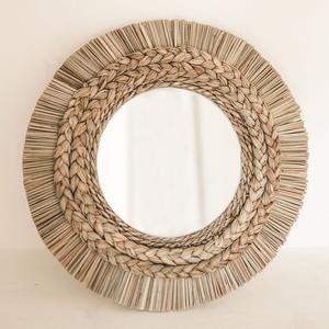 Miroir en jonc de mer tissé à la main Tenture murale Matériau naturel Design rustique vintage Taille personnalisée par KING CRAFT VIET - Product Image 4