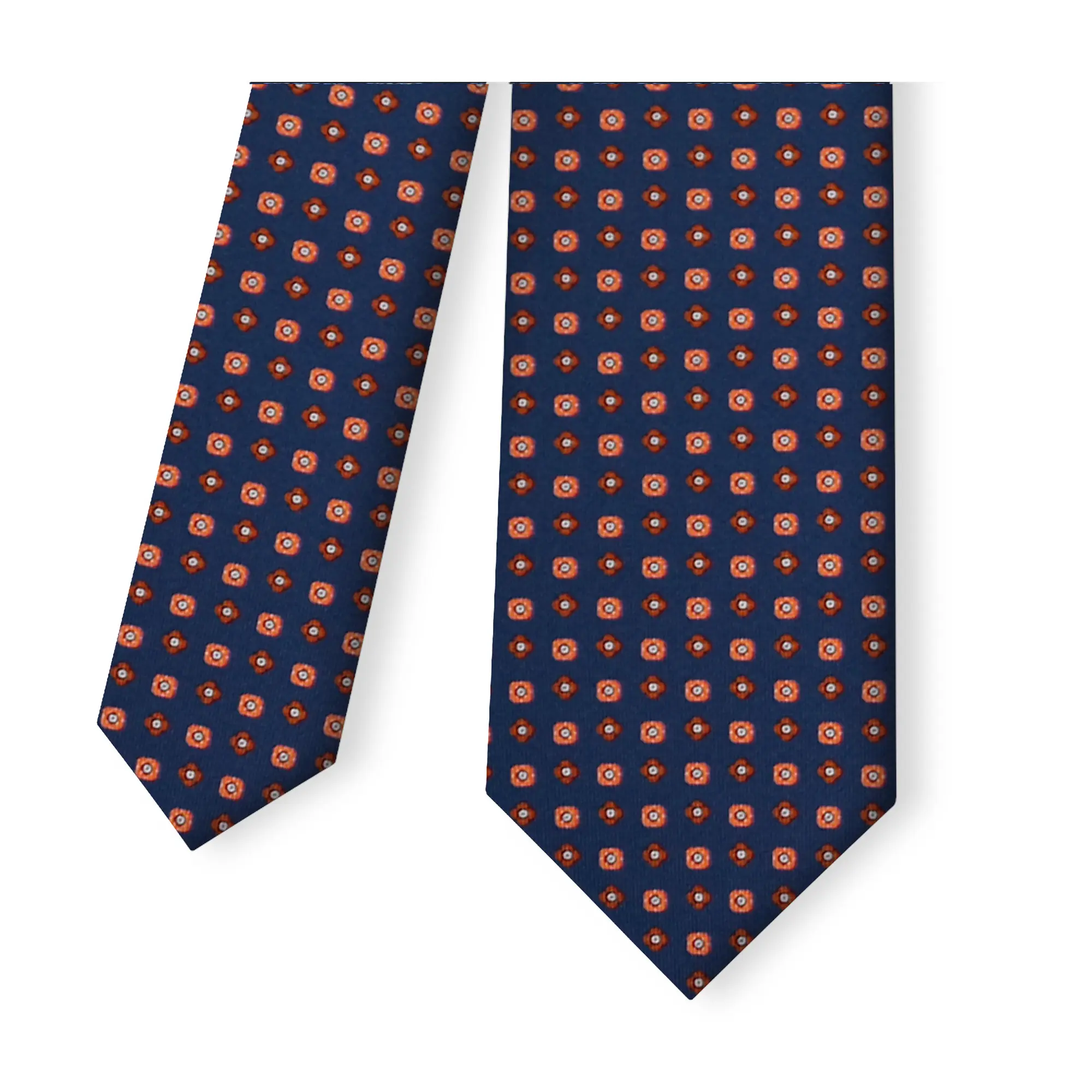 Top Quality Product Silk Tie Orange And Navy Blue Timeless Man Accessories Gift Idea For Wedding Anniversary