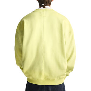 Sudadera con capucha para hombre, sudadera 100% de algodón de gran tamaño con hombros caídos, ropa de calle, sudadera lisa con cuello redondo y costilla de peso pesado para hombre - Product Image 2