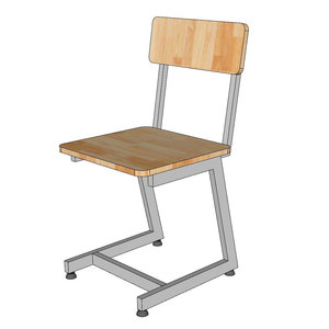 Conjunto de Escritorio y Silla para Estudiantes BGHS005 Cómodo con Patas de Hierro en Forma de C, Muebles Escolares de Madera - Product Image 6