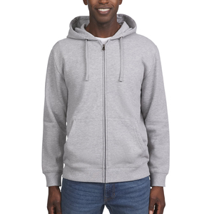Sudaderas con capucha y cremallera para hombre, ropa de calle estilo 430 GSM de punto Terry cuello redondo, sudaderas con capucha informales de gran tamaño con patrón sólido para hombre - Product Image 2