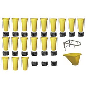 Kit de chutes à déchets pour échafaudages en HDPE avec 1 trémie, 1 cadre de support, 18 manchons anti-poussière, 18 chutes à déchets - Product Image 1