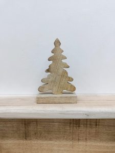 Bougeoir en aluminium et métal argenté de petite taille Base en bois de manguier Sculpture d'arbre de Noël décorative pour table d'hôtel à domicile - Product Image 4