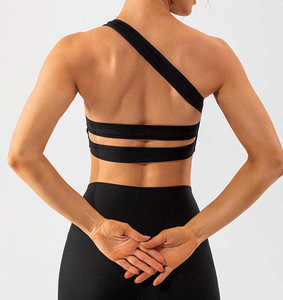 สปอร์ตบราไหล่เดียวระบายอากาศได้ดีน้ำหนักเบามีสไตล์ดีไซน์พลัสไซส์สำหรับฟิตเนสและการสวมใส่ในชีวิตประจำวัน - Product Image 6