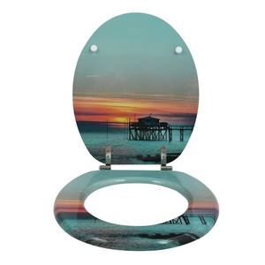 SUNSET MDF <b>TOILET</b> SEAT WITH STAINLESS STEEL <b>HINGES</b> - Product Image 2