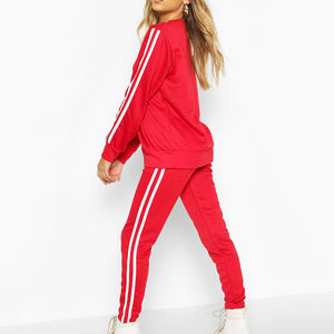 Vente en gros de survêtements en toile solide de haute qualité pour femmes 2 pièces longs hauts décontractés respirant séchage rapide 100% coton fabriqué en hiver - Product Image 4