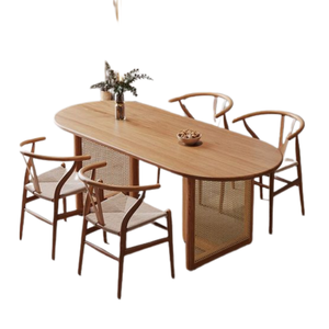 Juego de mesa y sillas de restaurante de tejido de teca de diseño europeo juego de comedor de precio al por mayor de Indonesia - Product Image 1