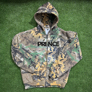 Camuflaje con estampado de Prince Vintage para Hombre | Ropa de calle larga personalizada para caza | Sudadera con capucha con cremallera de camuflaje con patrón de logotipo para invierno - Product Image 6