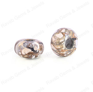 Nouveauté : Perles rondes en howlite turquoise cuivrée de 14x8 mm, pierres précieuses en vrac, grand trou, taille pour boucles d'oreilles tendance, taille 5 mm - Product Image 4