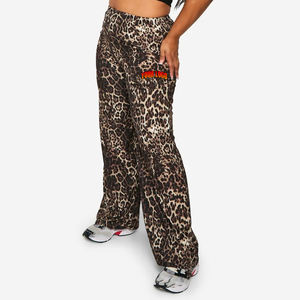 Nouveauté 2026 – Pantalon de survêtement femme en polyester/coton, logo brodé personnalisé, taille haute, imprimé léopard, molleton hiver style hip-hop - Product Image 1