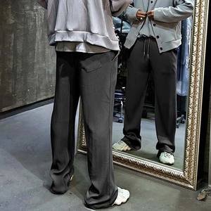 กางเกงลำลองผู้ชายผ้าแคนวาสเนื้อหนา เป็นมิตรกับสิ่งแวดล้อม พิมพ์โลโก้ได้ตามต้องการ เอวกลาง ยางยืดรัดเอว ทรงหลวม ดีไซน์ขาบาน - Product Image 3