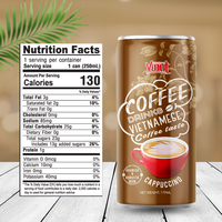 Cappuccino vietnamien Arabica glacé prêt à boire / Échantillon gratuit en bouteille de 170 ml VINUT OEM ODM Marque privée